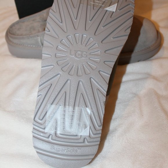 NIB UGG MEN'S SUEDE SHEARLING LINED SLIP ON CLOG SLIPPERS - Picture 7 of 7